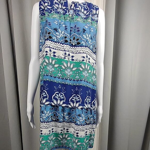 LOFT Dresses & Skirts - Loft White Purple Blue, Green Sleeveless Bohemian Floral Midi Dress Size MP